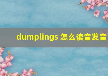 dumplings 怎么读音发音